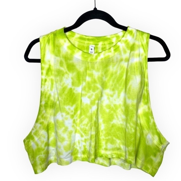 lululemon All Yours Crop Tank Tie Dye Eccentric Green - Picture 6 of 12